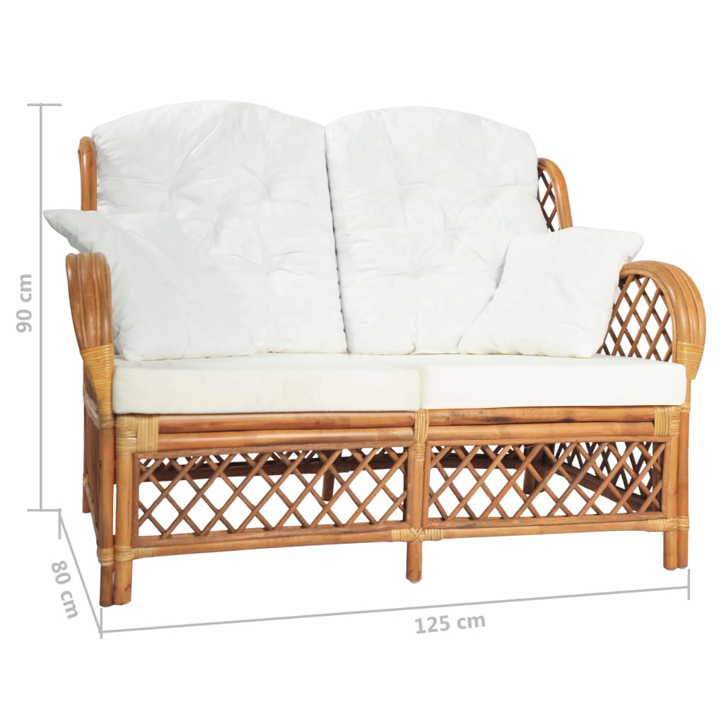 2-Sitzer-Sofa Hellbraun Rattan 