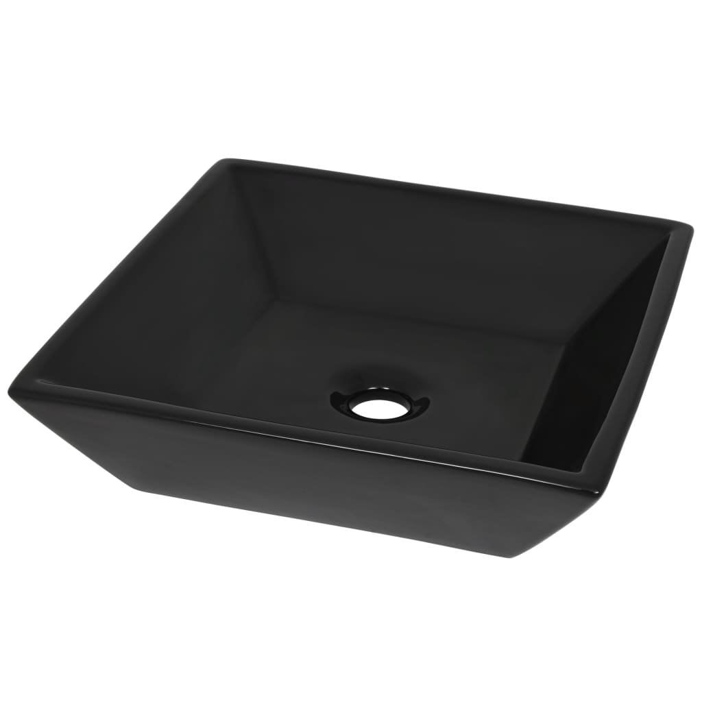 Basin Ceramic Square Black 41.5x41.5x12 cm