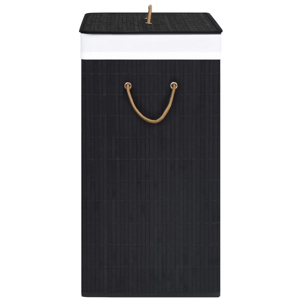 Bambus-Wäschekorb mit 1 Fach Schwarz 83 L