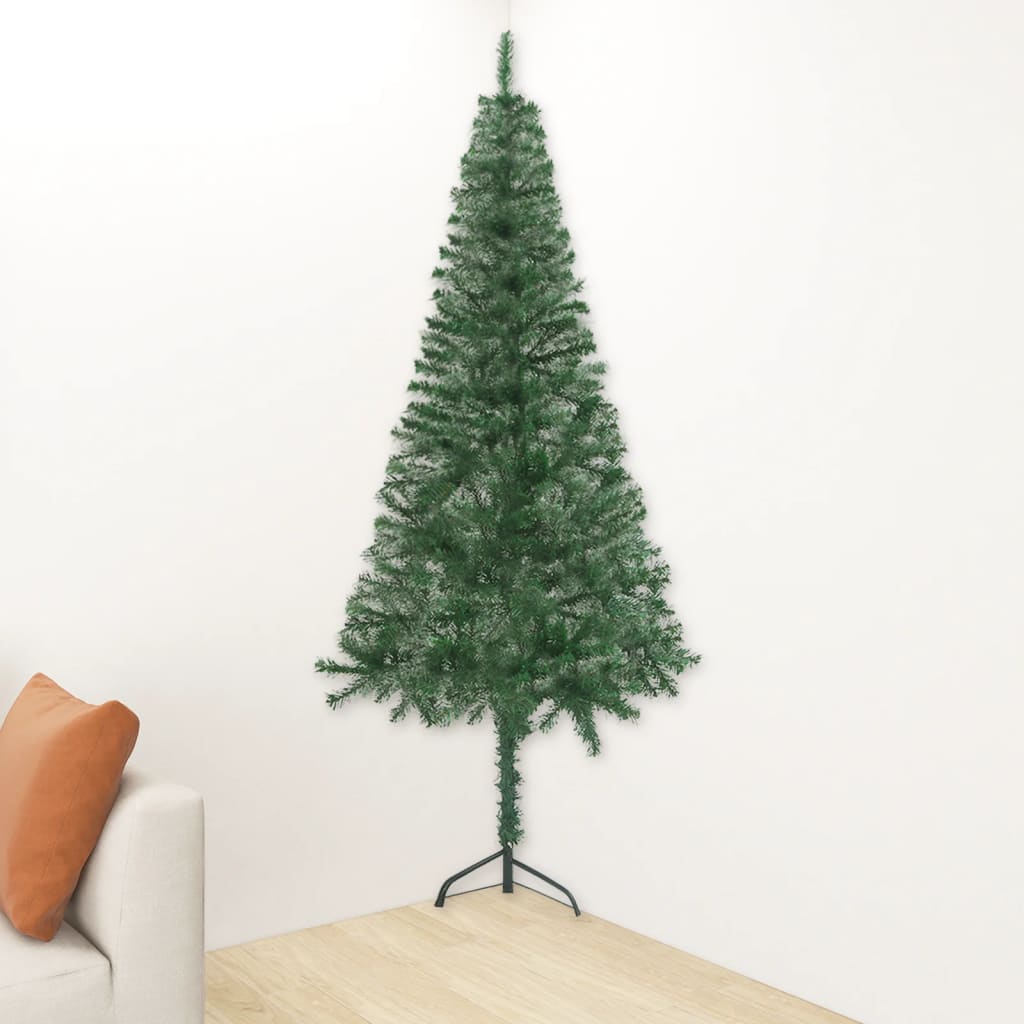 Künstlicher Eck-Weihnachtsbaum Grün 120 cm PVC 