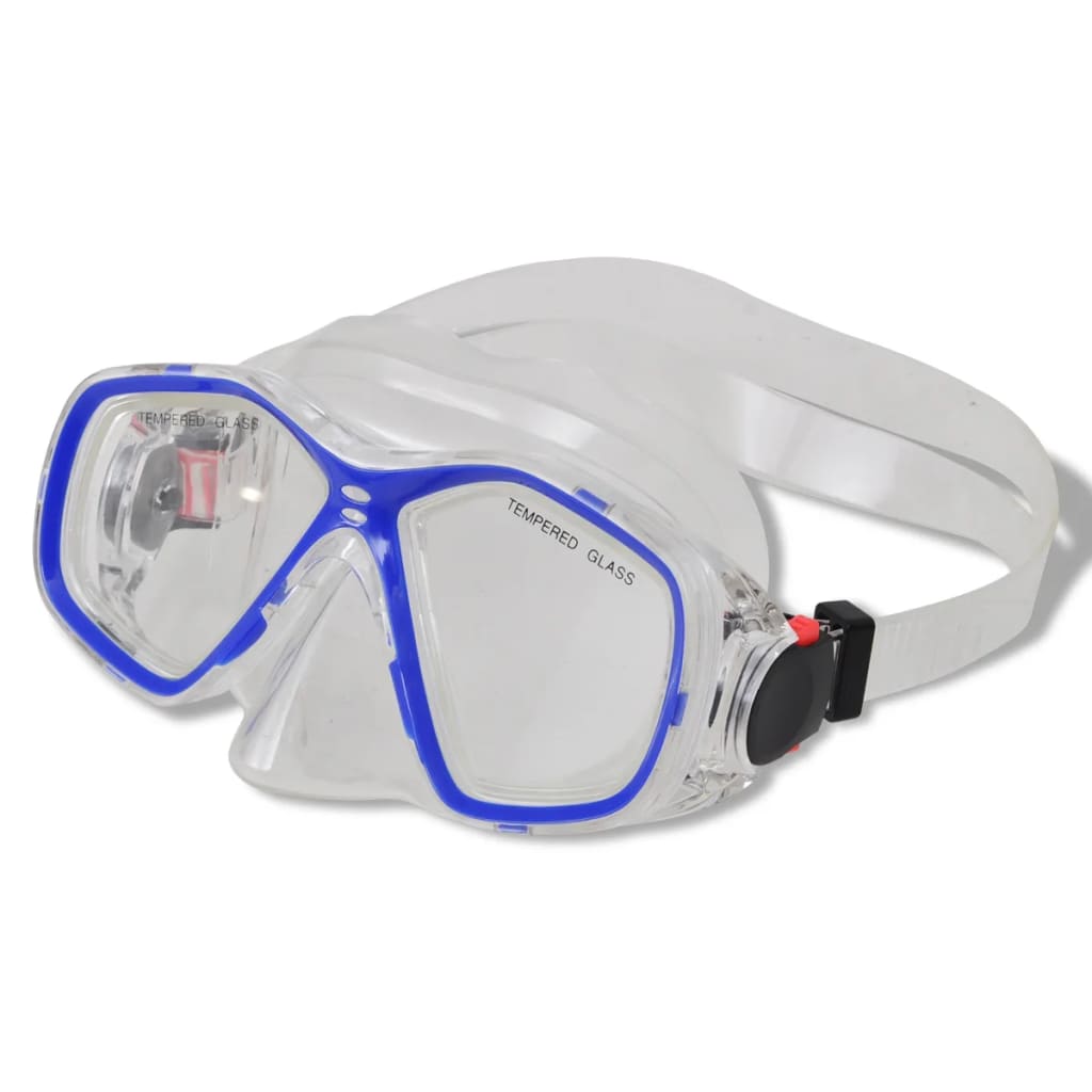 Diving Set Snorkel Fins Mask Blue for Kids 30 - 34