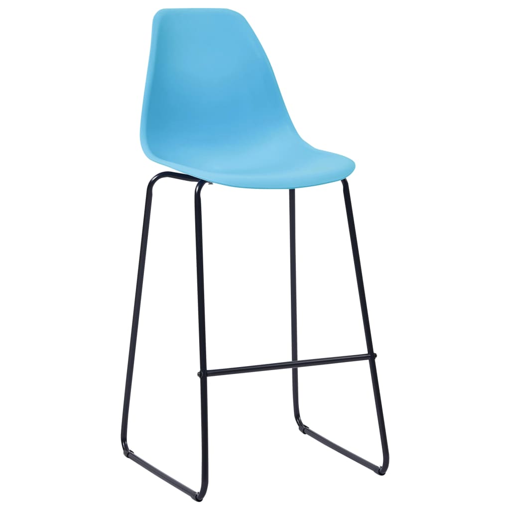 Bar Chairs 6 pcs Blue Plastic