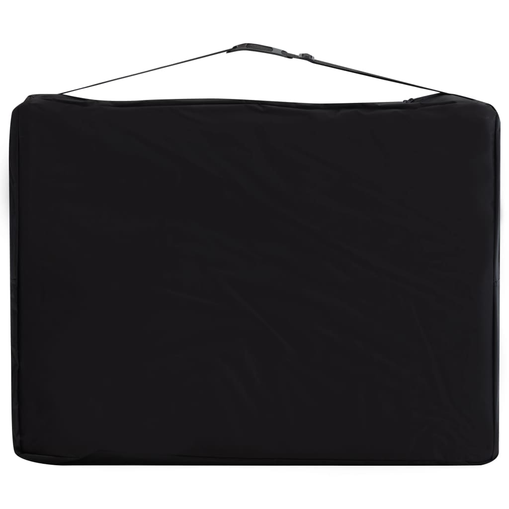 2-Zone Foldable Massage Table Aluminium Black and Beige