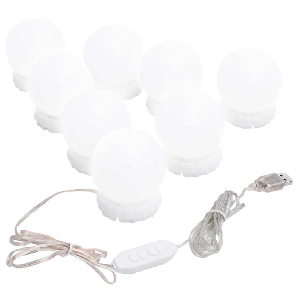Lampe de miroir avec 8 ampoules LED Blanc chaud et blanc froid