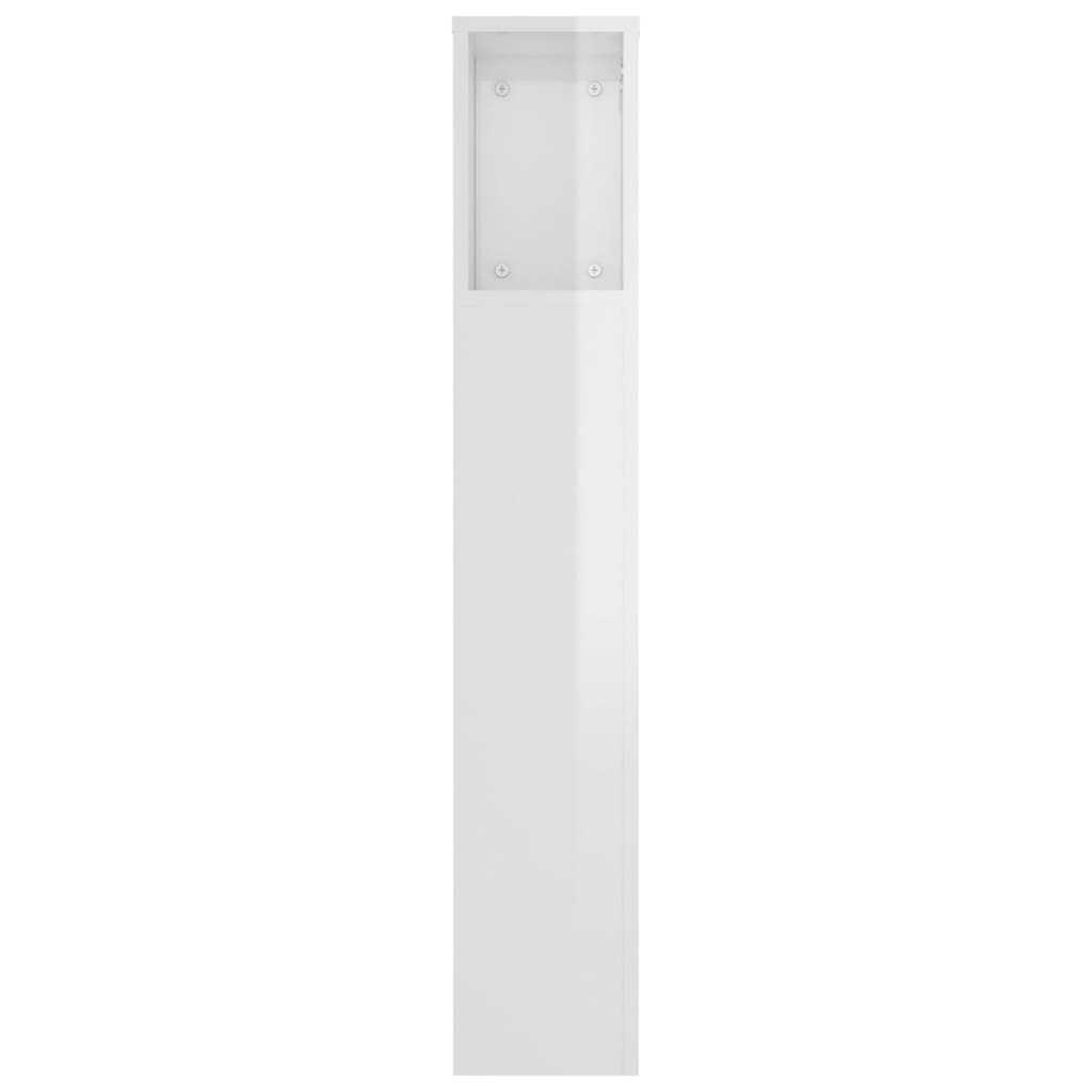 Armoire de tête de lit Blanc brillant 180x18,5x104,5 cm
