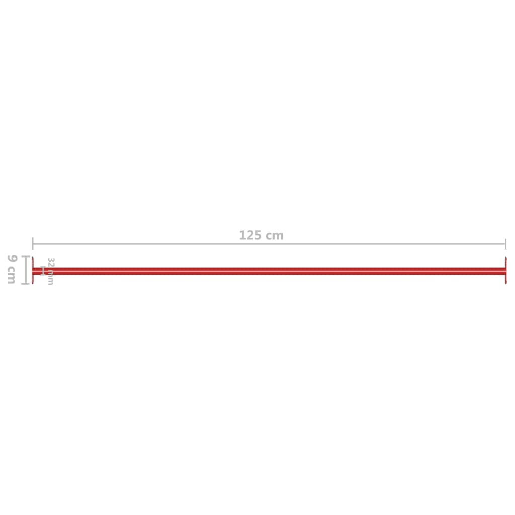 Barres fixes d'exercice 3 pcs 125 cm Acier Rouge