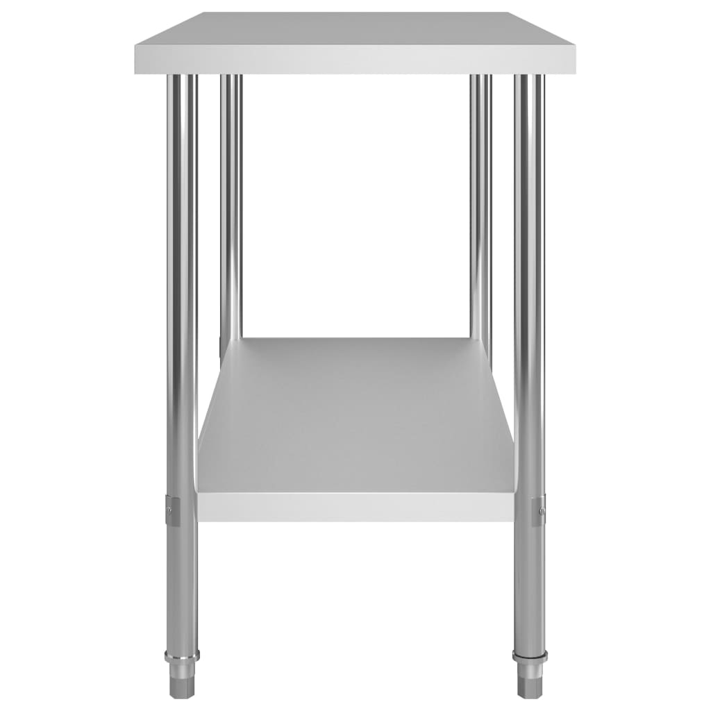 Küchen-Arbeitstisch mit Aufsatzboard 120×60×150 cm Edelstahl 