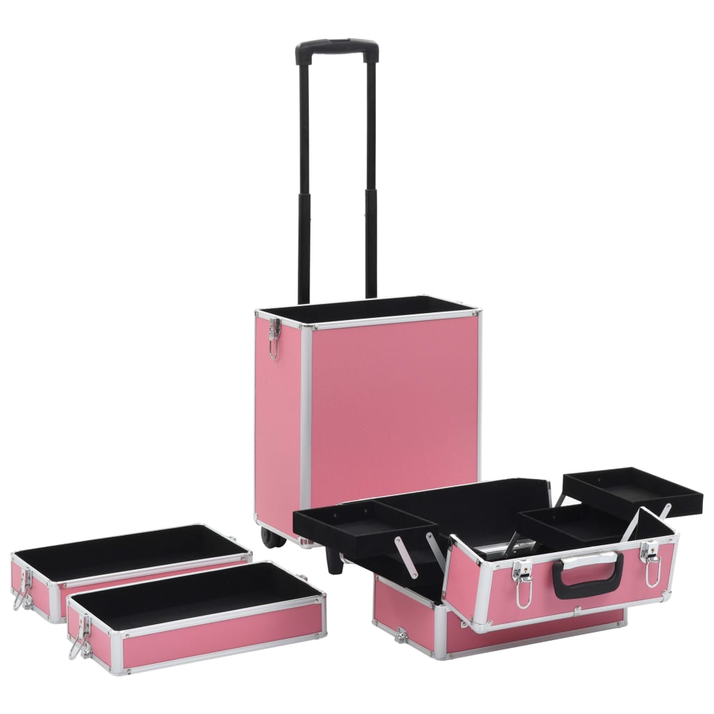 Make-up Trolley Aluminium Pink