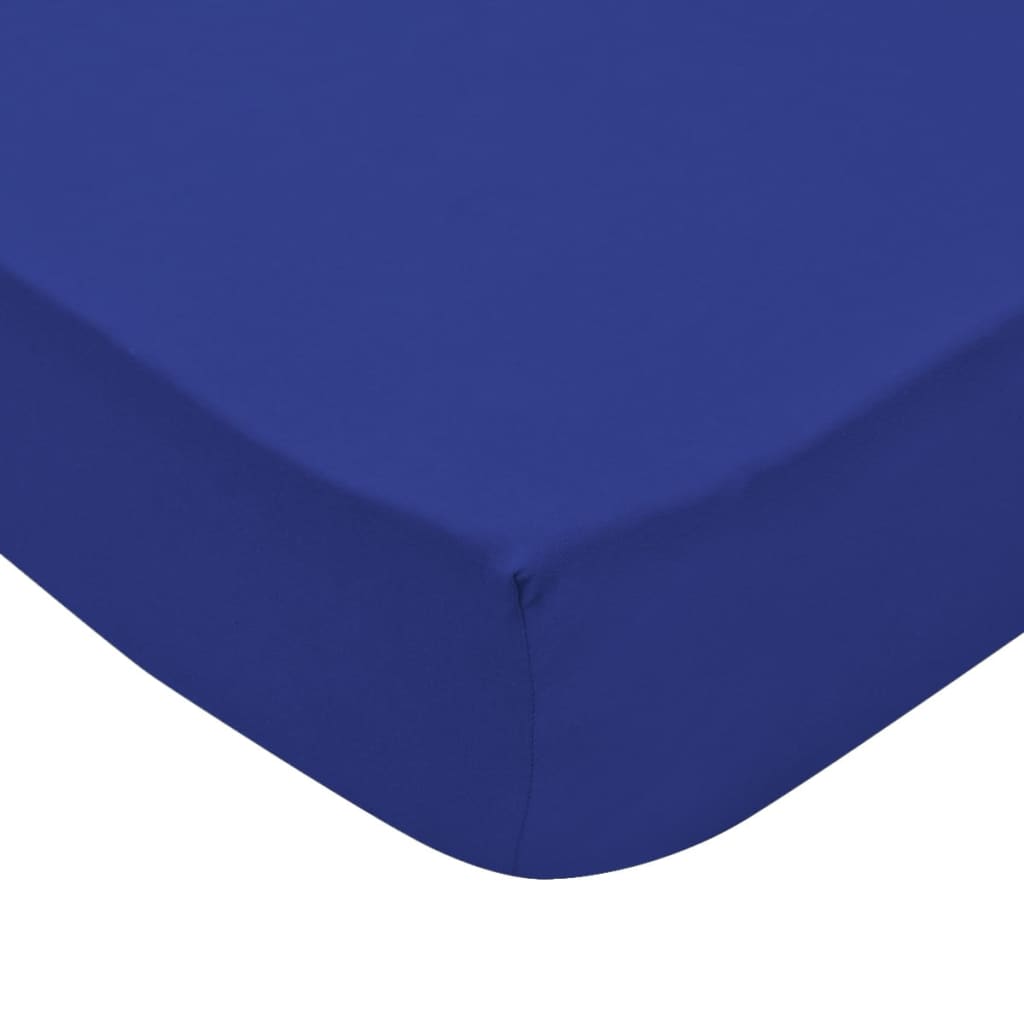 Drap-housse 2 pcs Jersey de coton 140x200-160x200 cm Bleu