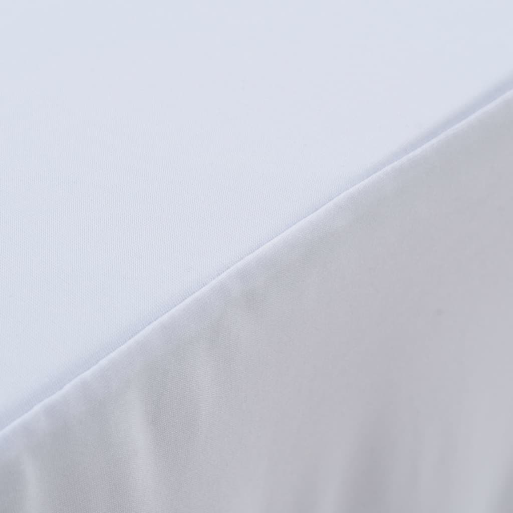 2 Stück Stretch-Tischdecken mit Rand Weiss 120 x 60,5 x 74 cm