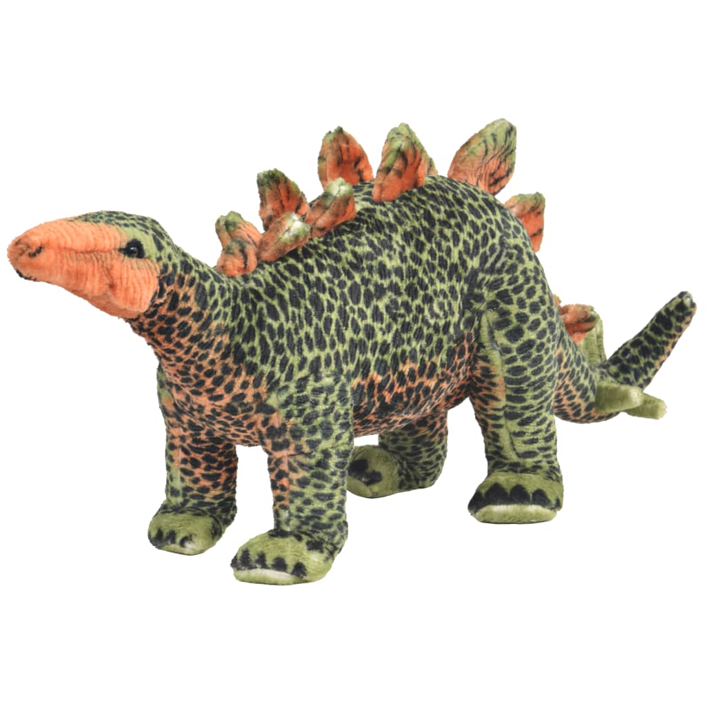 Standing Plush Toy Stegosaurus Dinosaur Green and Orange XXL