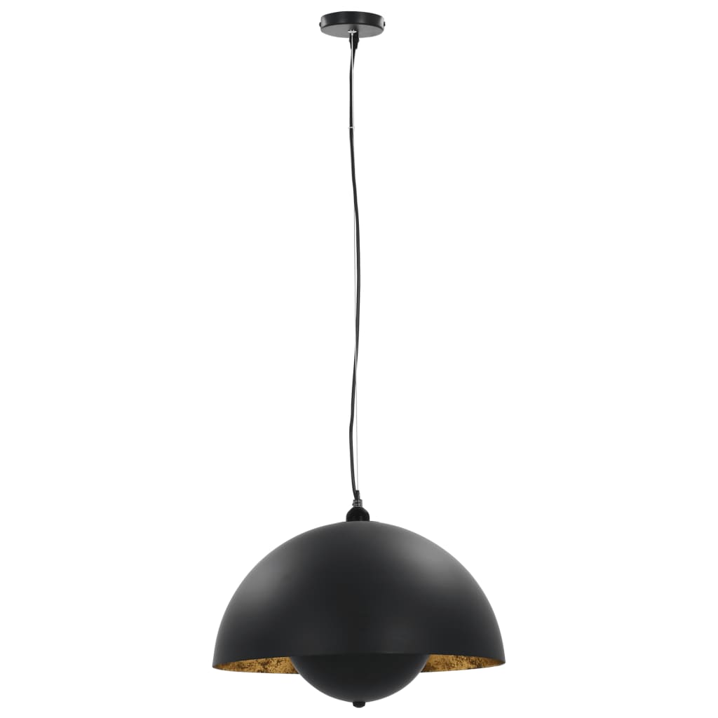 Ceiling Lamps 2 pcs Black and Gold Semi-spherical 30 cm E27