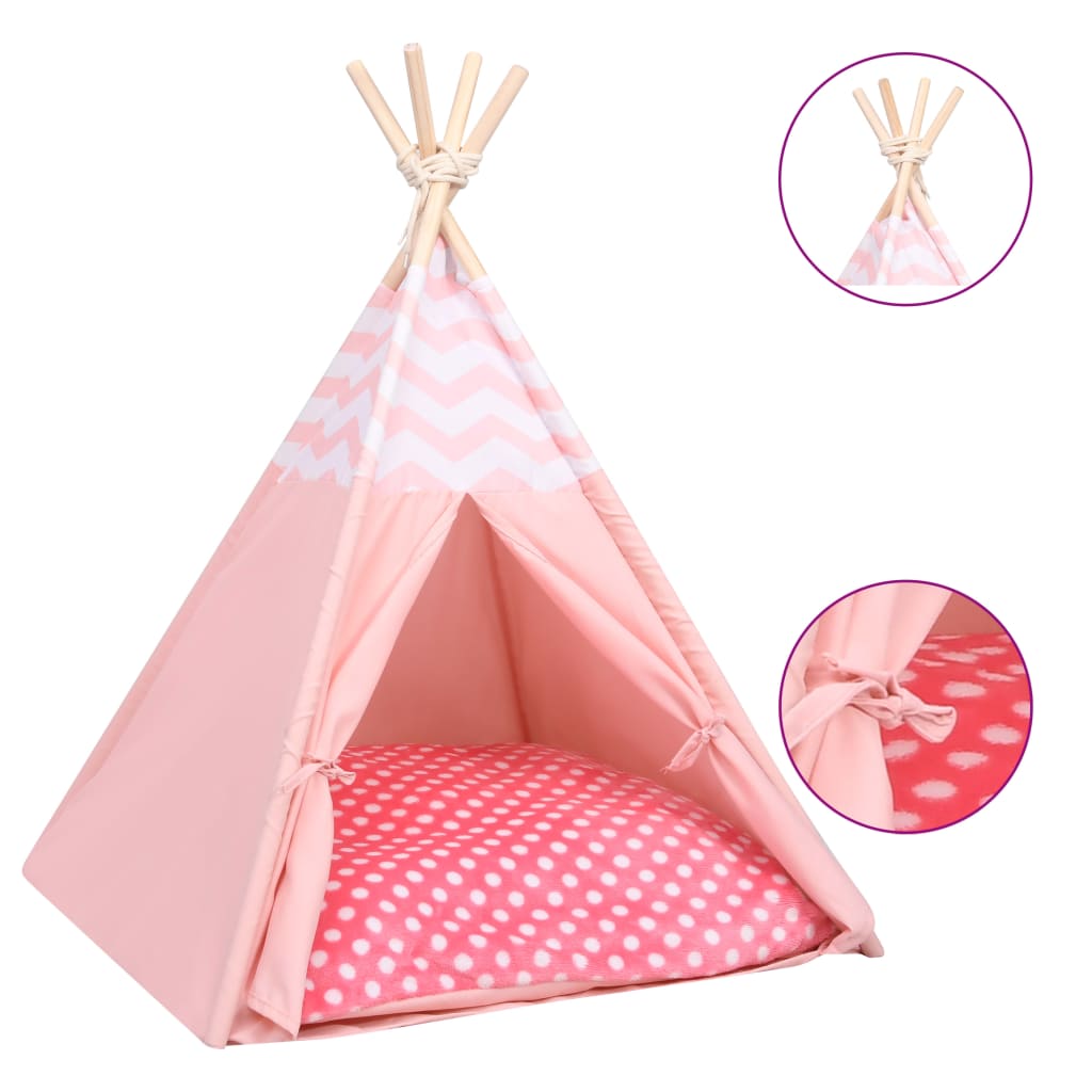 Katzen-Tipi-Zelt mit Tasche Pfirsichhaut Rosa 60x60x70 cm