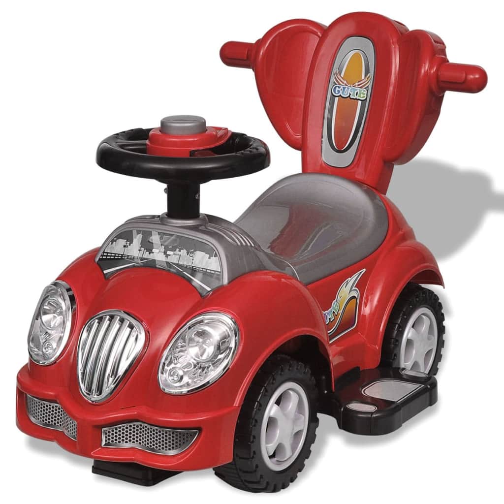 Red Children's Ride-on Car with Push Bar