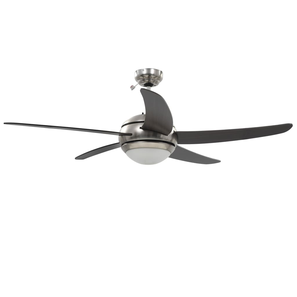 Ornate Ceiling Fan with Light 128 cm Brown