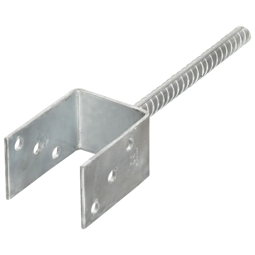 Fence Anchors 2 pcs Silver 7x6x30 cm Galvanised Steel
