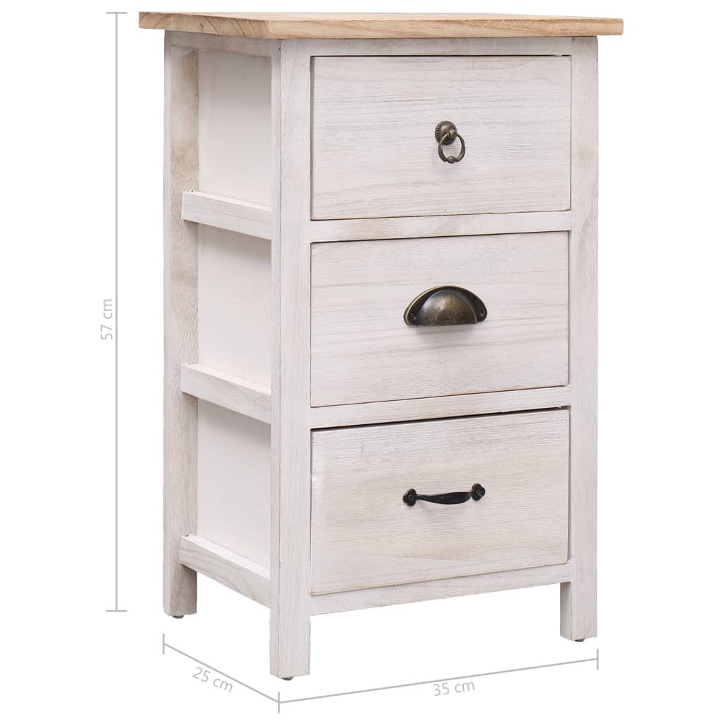 Side Cabinet 35x25x57 cm Paulownia Wood