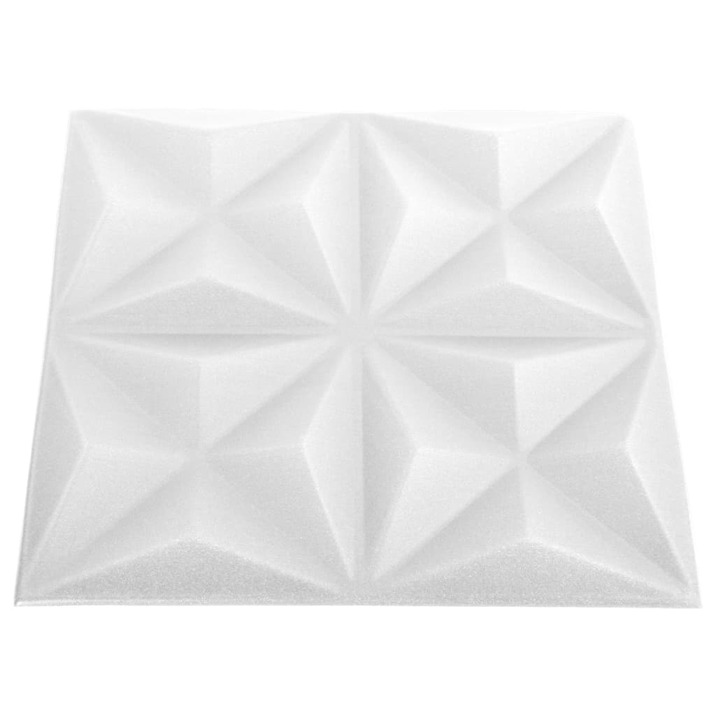 3D Wall Panels 48 pcs 50x50 cm Origami White 12 m²