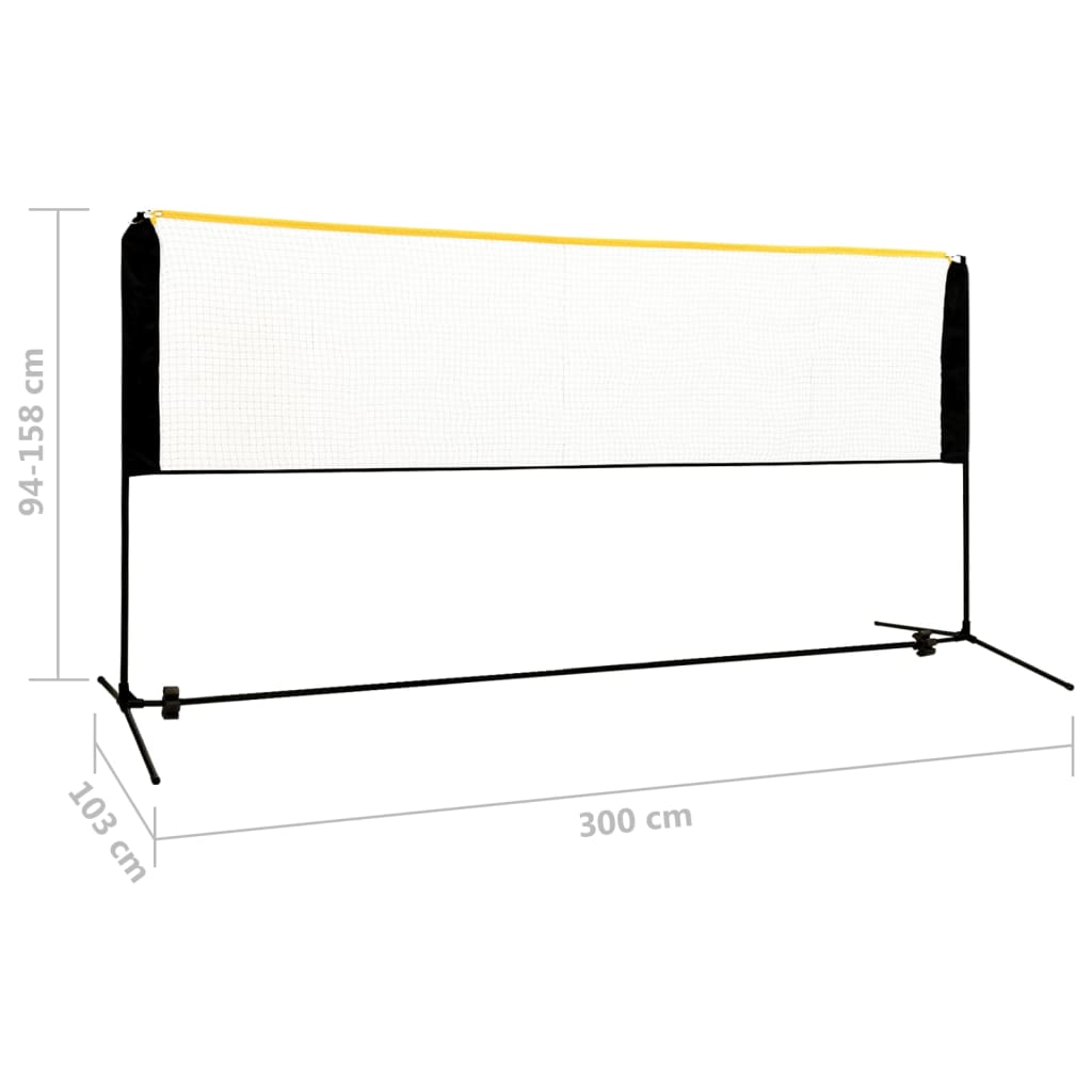 Adjustable Badminton Net 300x103x94-158 cm Metal
