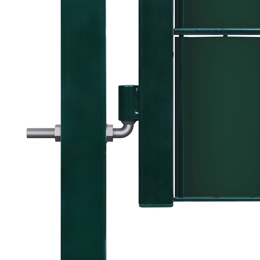 Fence Gate PVC and Steel 100x124 cm Green