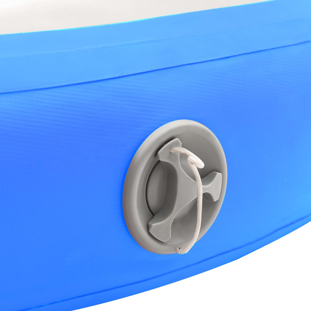 Tapis gonflable de gymnastique avec pompe 100x100x10cm PVC Bleu