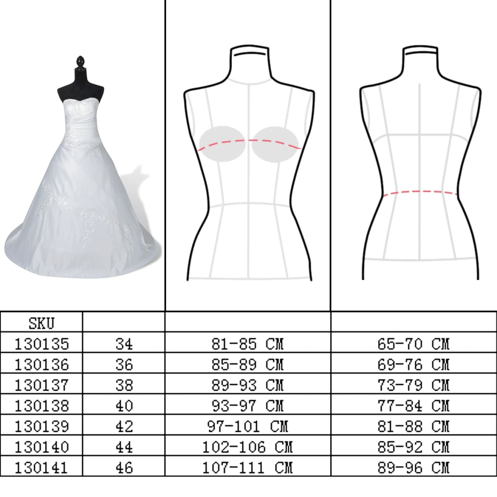 Elegant White Wedding Dress Model C Size 34
