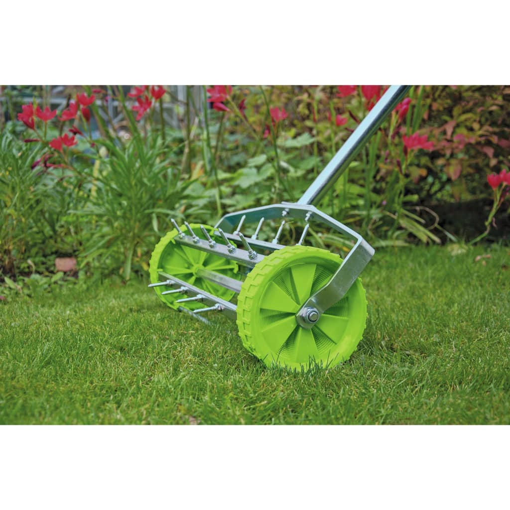 Draper Tools Rolling Lawn Aerator Spiked Drum 450 mm Green