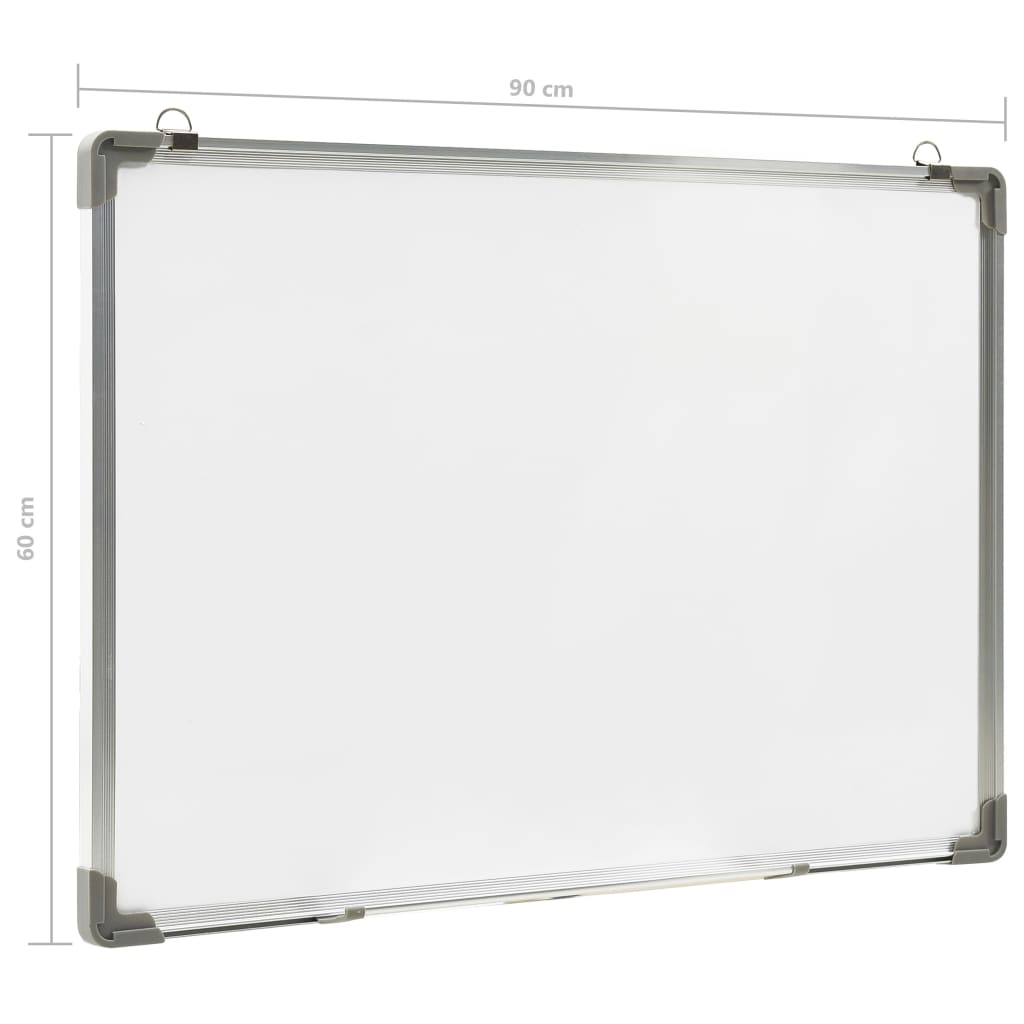 Tableau blanc magnétique effaçable à sec Blanc 90x60 cm Acier