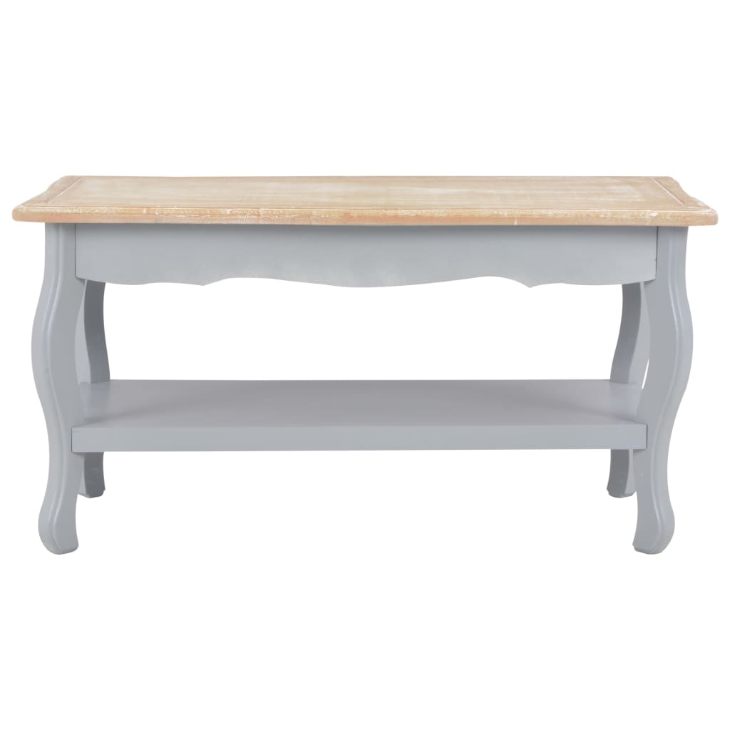 280024 Coffee Table Grey and Brown 87,5x42x44 cm Solid Pine Wood