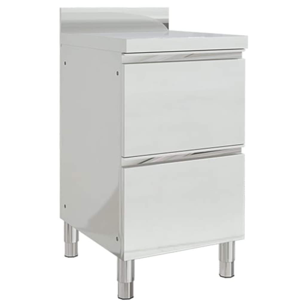 Commercial Kitchen Cabinet with 2 Drawers Stainless Steel