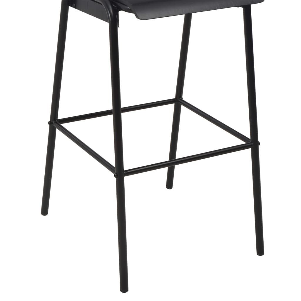Bar Chairs 2 pcs Black Solid Plywood Steel