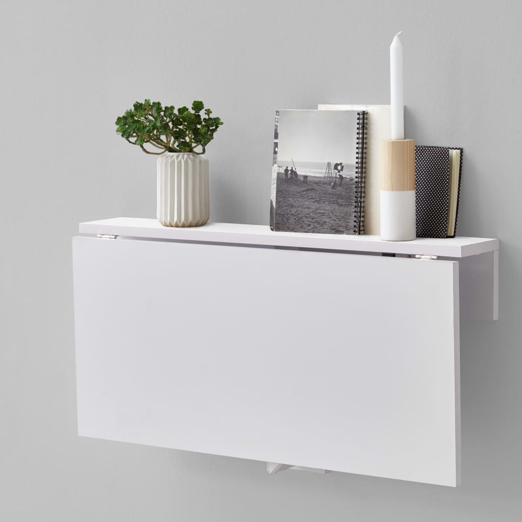FMD Wall-mounted Drop Leaf Table White