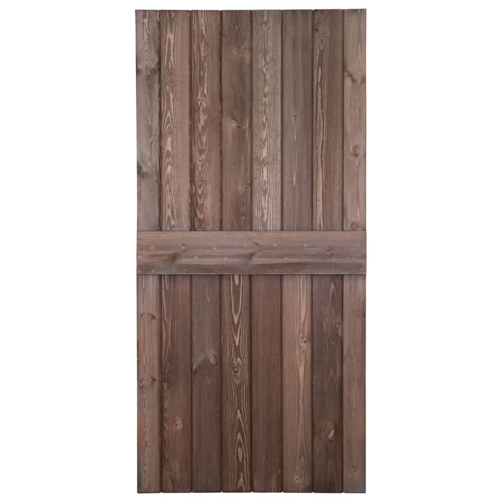 Door 100x210 cm Solid Pine Wood Dark Brown