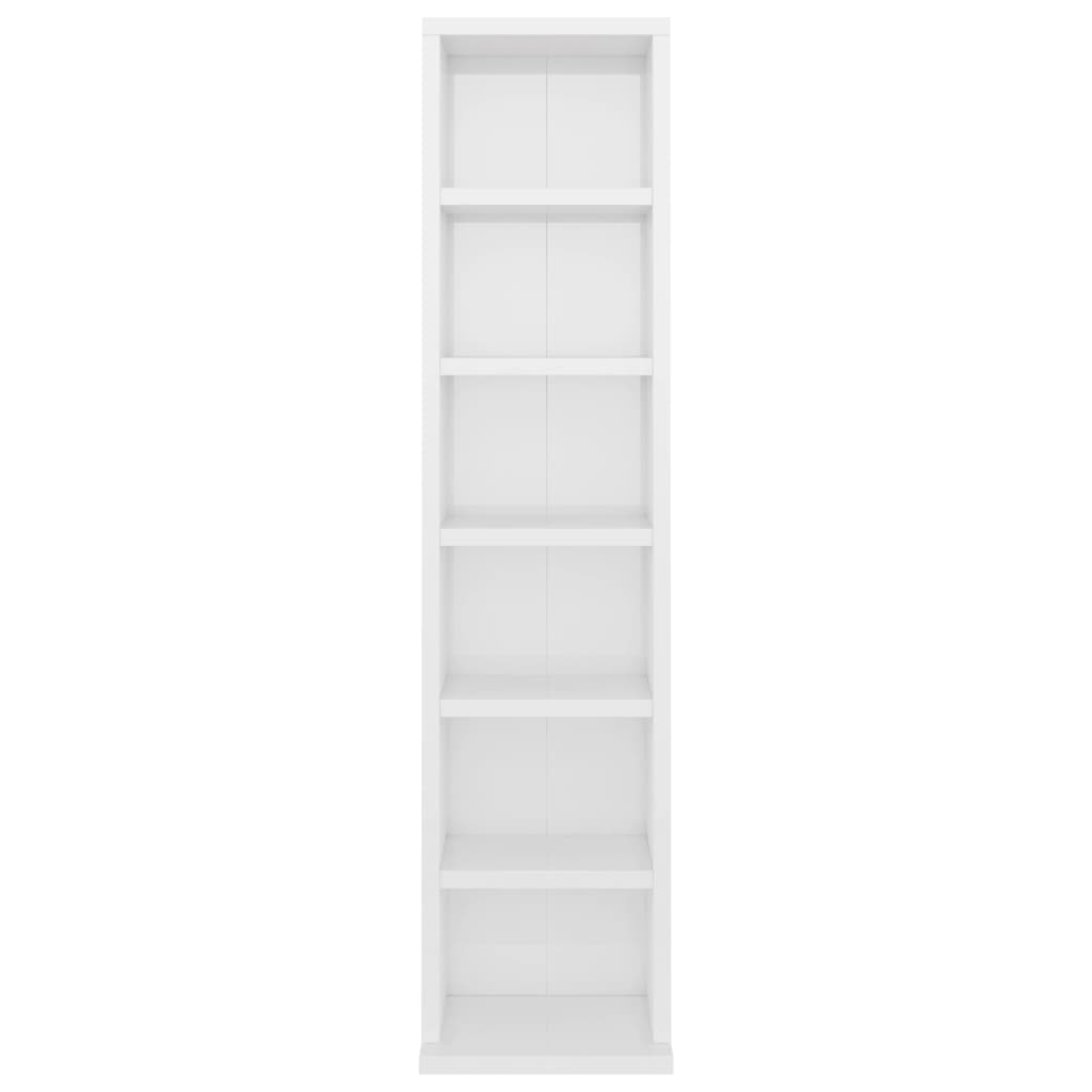 CD Cabinet High Gloss White 21x20x88 cm Engineered Wood