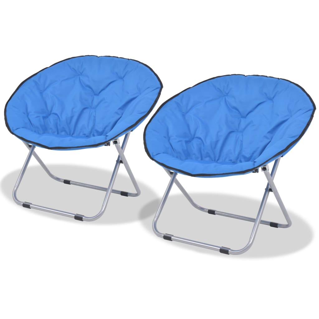 Campingstuhl Moonchair Klappbar 2 Stk. Blau Stahl 80x67x77 cm  