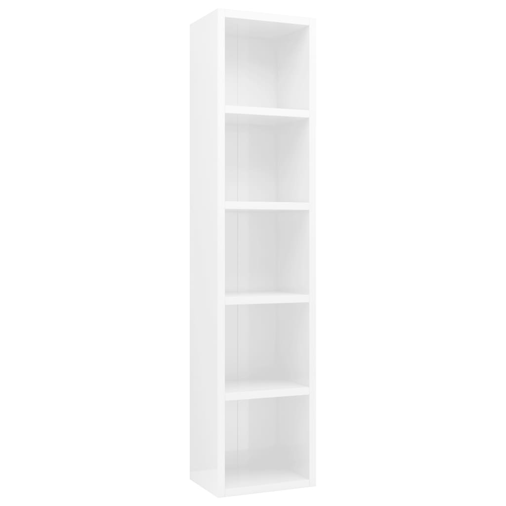 CD Cabinet High Gloss White 21x16x93.5 cm Engineered Wood