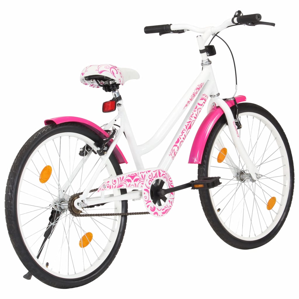 Vélo pour enfants 24 pouces Rose et blanc