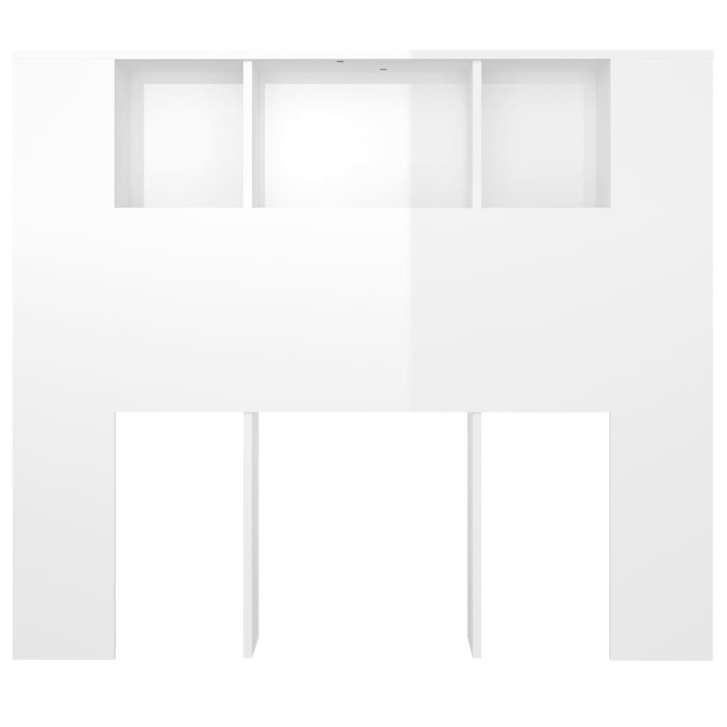 Armoire de tête de lit blanc brillant 120x18,5x102,5 cm