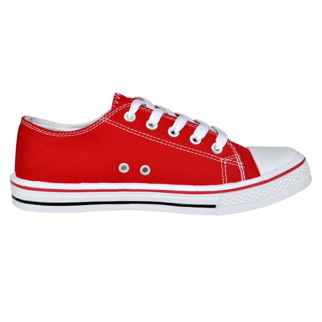 Classic Women's Low-top Lace-up Canvas Sneaker Red Size 4.5