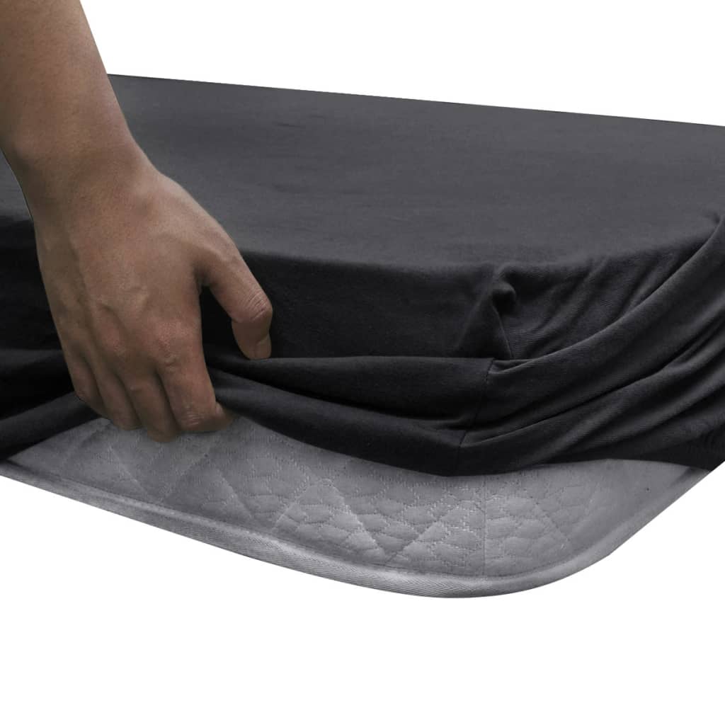 Anthracite Fitted Sheet for Mattress 120x200-130x200cm Cotton Jersey