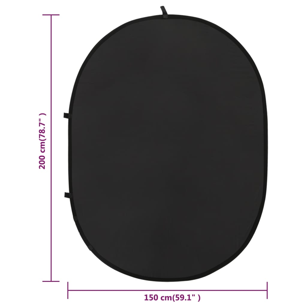 2 in 1 Oval Studio Background Screen Black and Grey 200x150 cm
