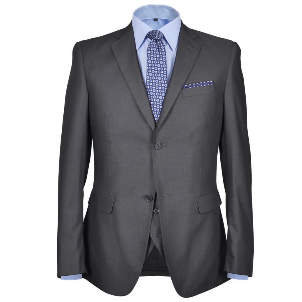 3 Piece Men's Business Suit Size 56 Anthracite Grey