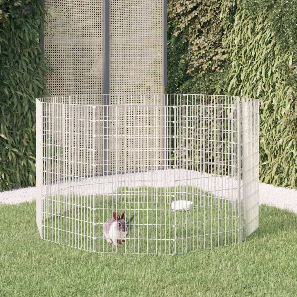 Cage à lapin 10 panneaux 54x100 cm Fer galvanisé