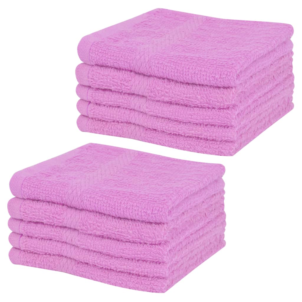 Guest Towel Set 10 pcs Cotton 360 g/m² 30x30 cm Pink