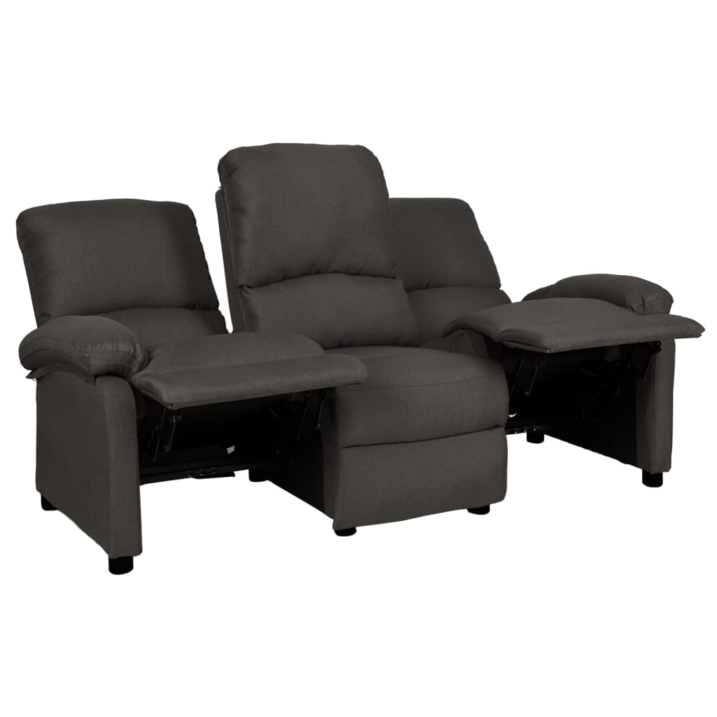 3-Sitzer-Sofa Verstellbar Dunkelgrau Stoff 