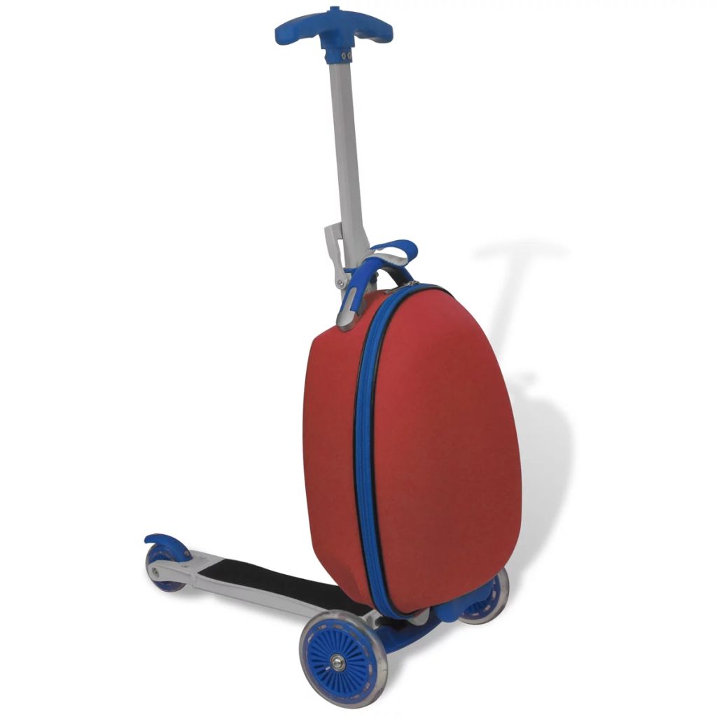 Roller mit Trolley-Koffer für Kinder Rot