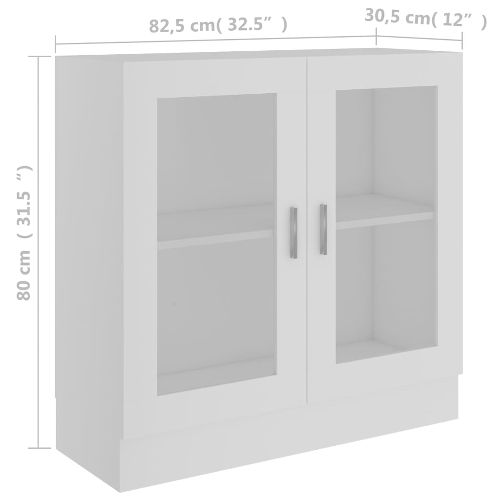 Armoire à vitrine Blanc 82,5x30,5x80 cm Aggloméré