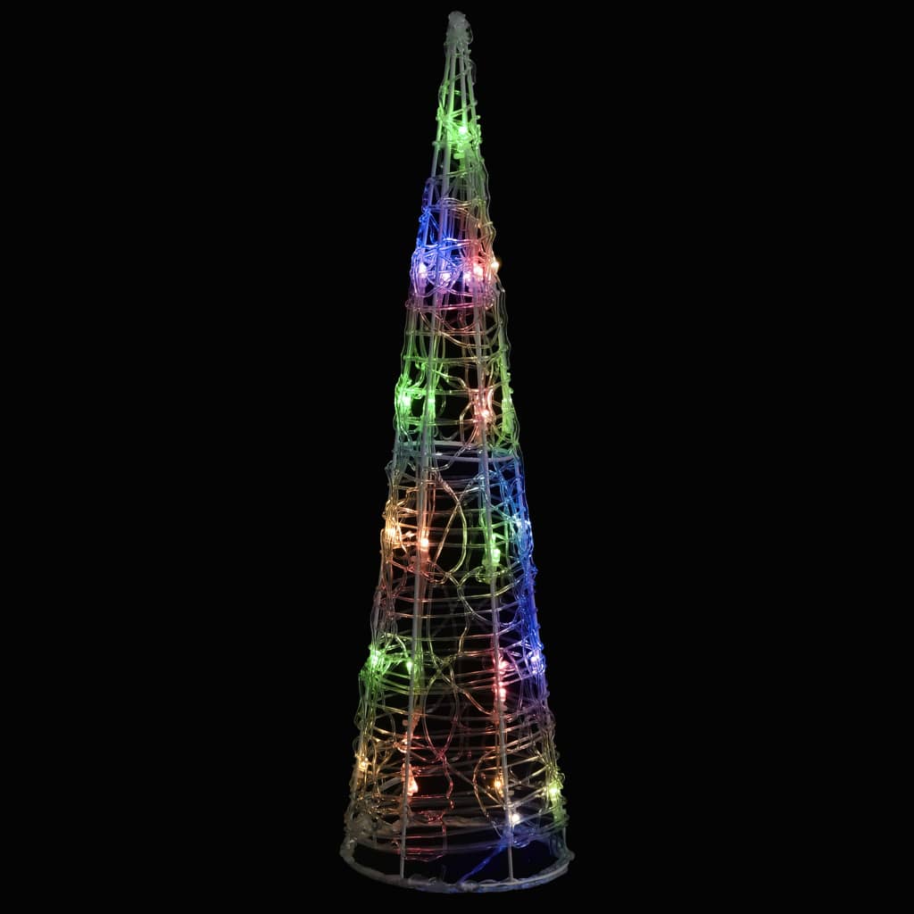Acrylic Decorative Pyramid LED Light Cone Colourful 60 cm