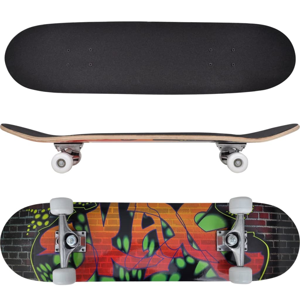 Ovales Skateboard 9-lagiges Ahornholz Graffiti-Design 8"