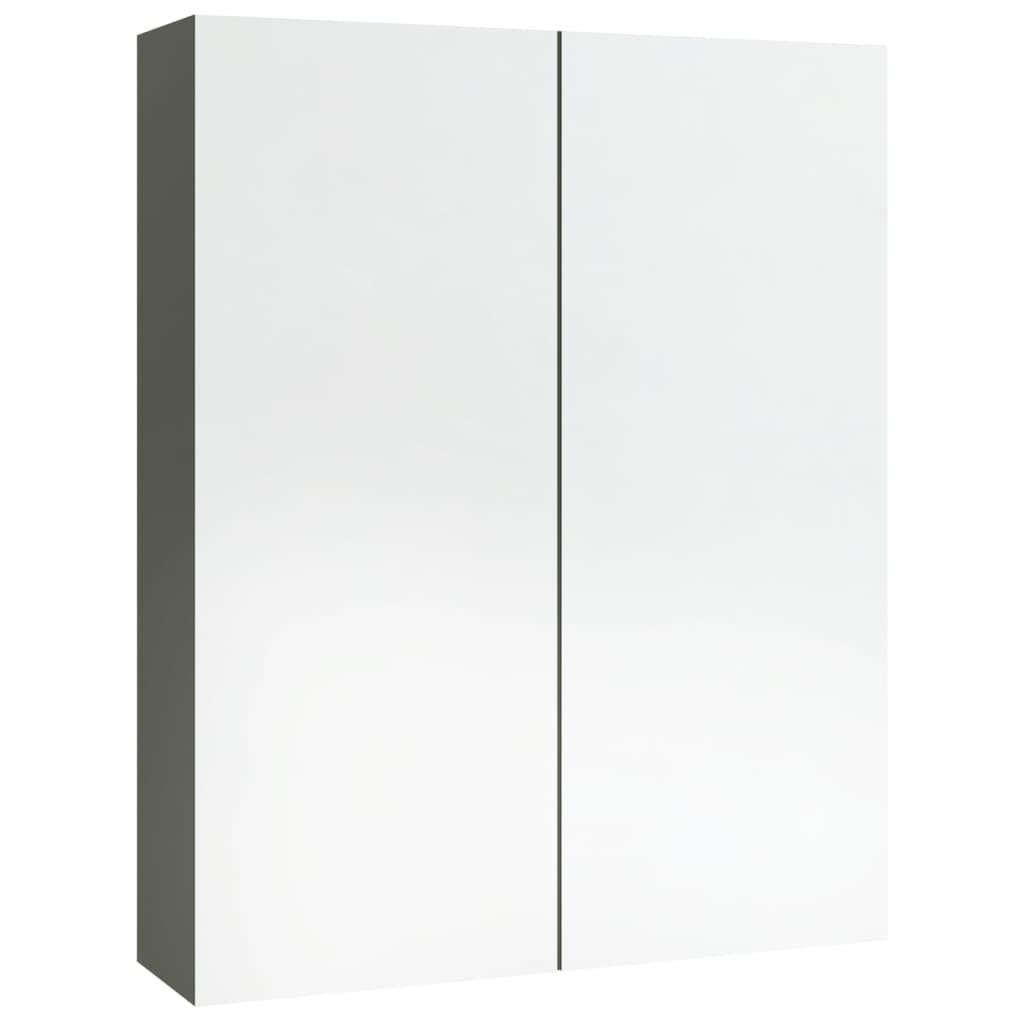 Bathroom Mirror Cabinet 60x15x75 cm MDF Grey
